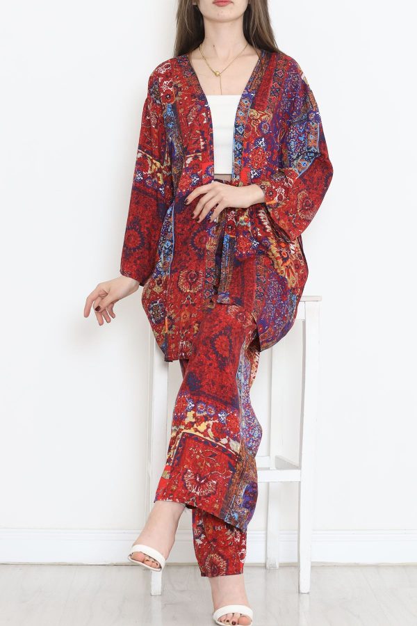 Kimono Takım Bordo - 10553.1095. - Görsel 2