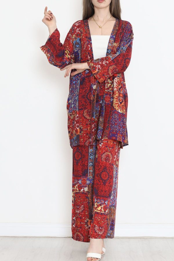 Kimono Takım Bordo - 10553.1095. - Görsel 4