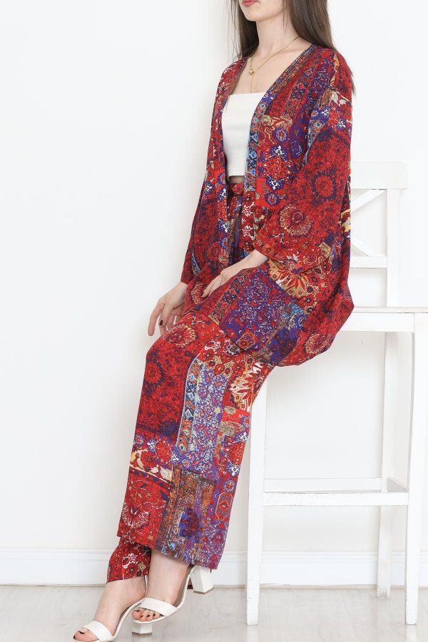 Kimono Takım Bordo - 10553.1095. - Görsel 5